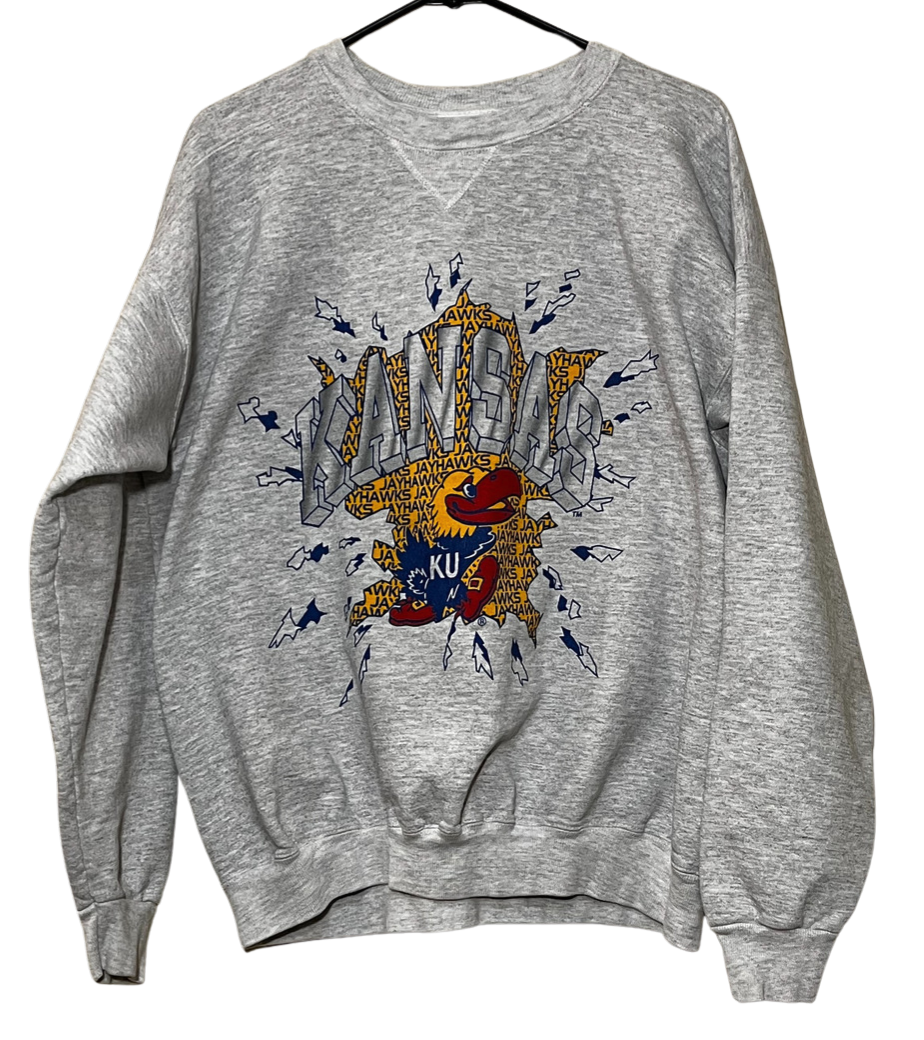 Vintage Kansas Jayhawks Crewneck Sweatshirt Large