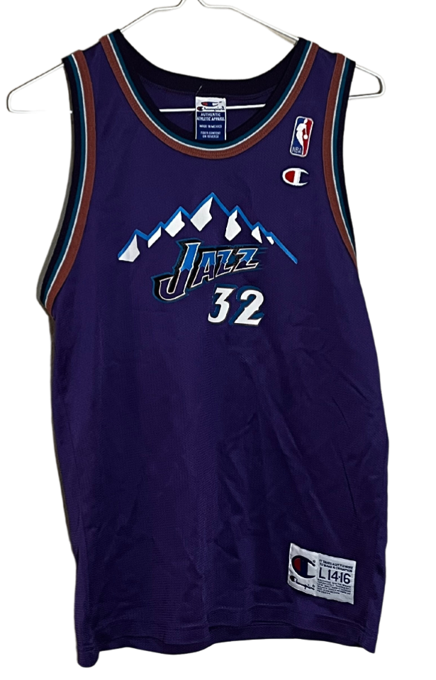 Vintage Utah Jazz Karl Malone Kids Jersey Size 14 16 Run It Back Goods