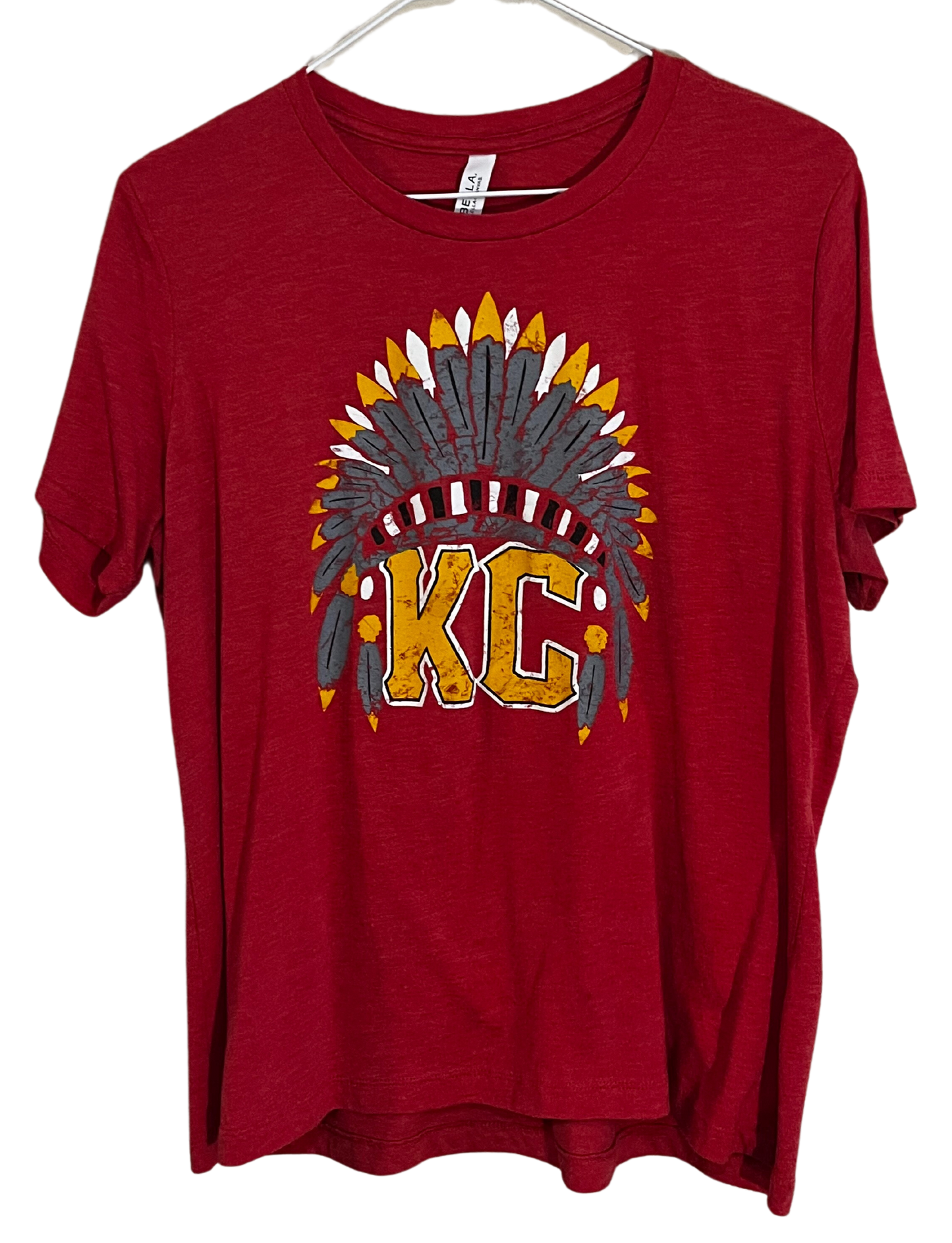 Kansas City Chiefs Head Dress Tee Women's Large