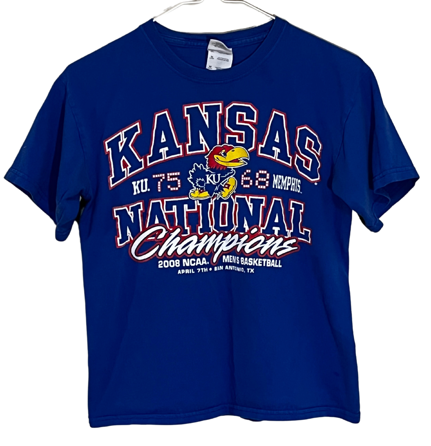 Vintage Kansas Jayhawks 2008 National Champions T-Shirt Kids Medium