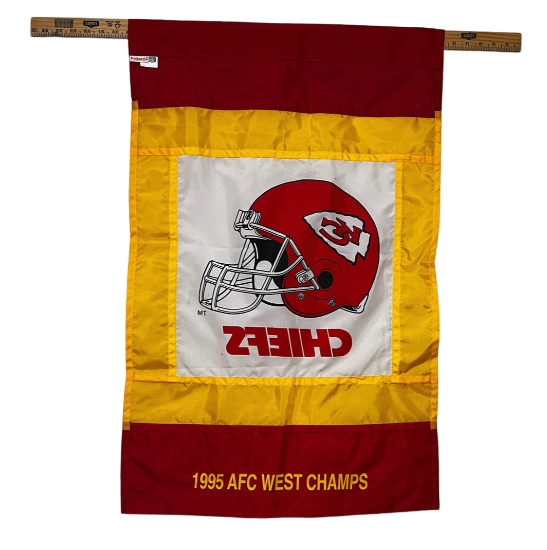 Vintage Kansas City Chiefs 1995 AFC West Champs Flag/Banner