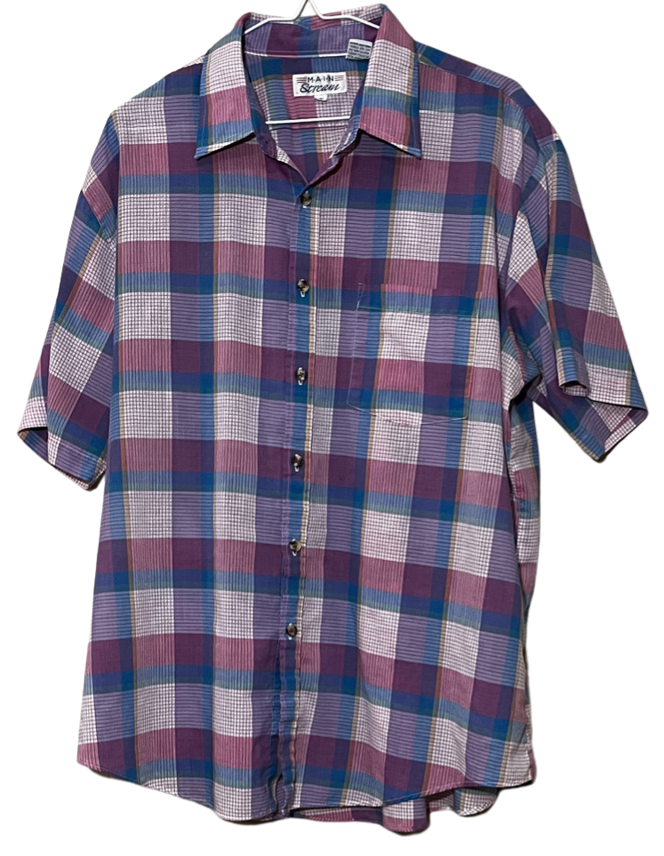 Vintage Plaid Short-Sleeve Button-Down