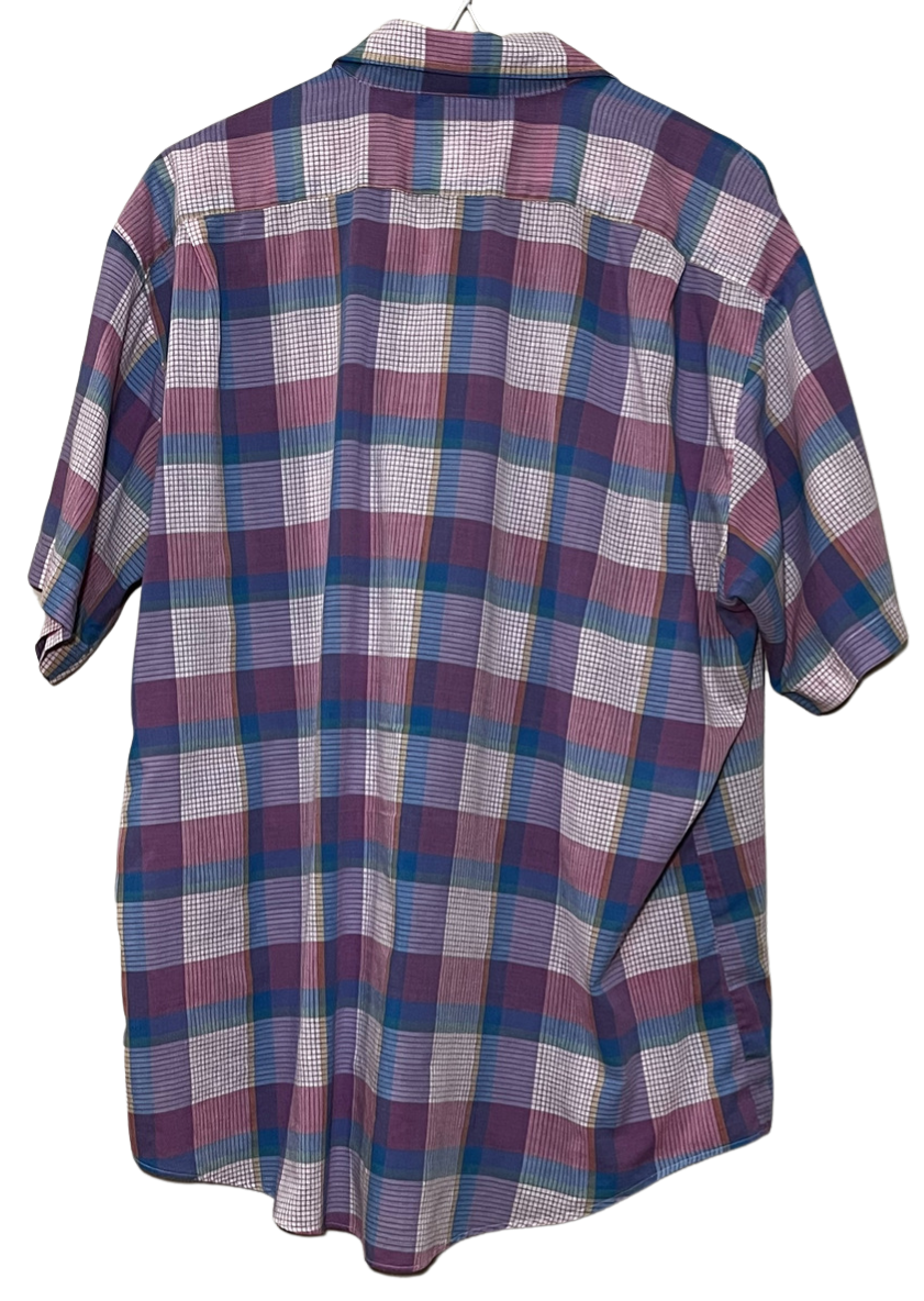 Vintage Plaid Short-Sleeve Button-Down