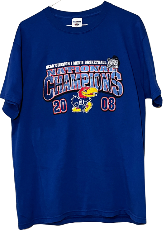 Kansas Jayhawks 2008 Men's Basketball National Champions T-Shirt Large