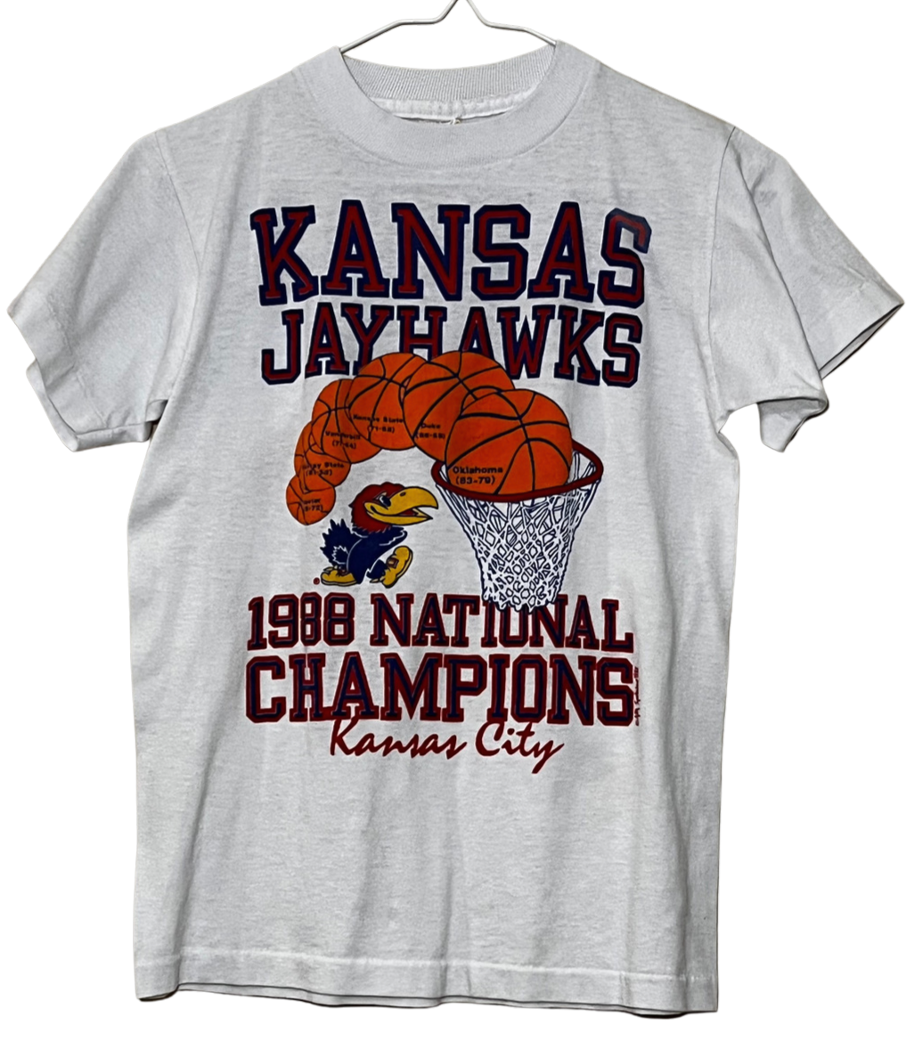 Kansas Jayhawks Vintage 1988 NCAA Basketball Tourney Champions Kids T-Shirt