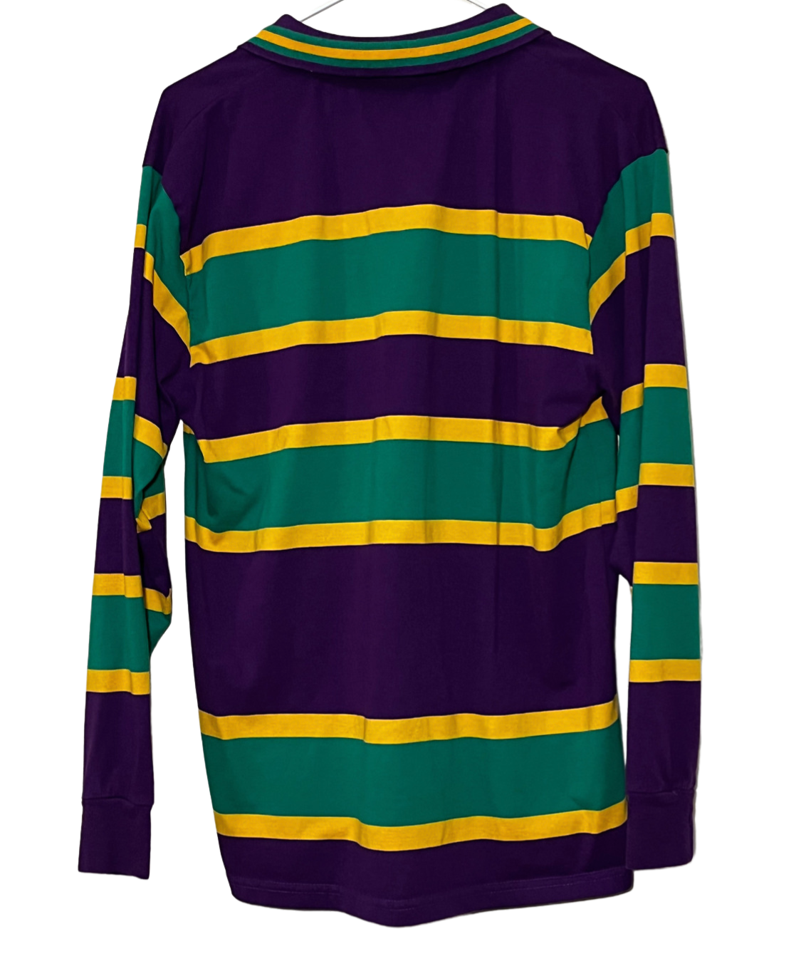 Vintage Mardi Gras Long Sleeve Polo Large