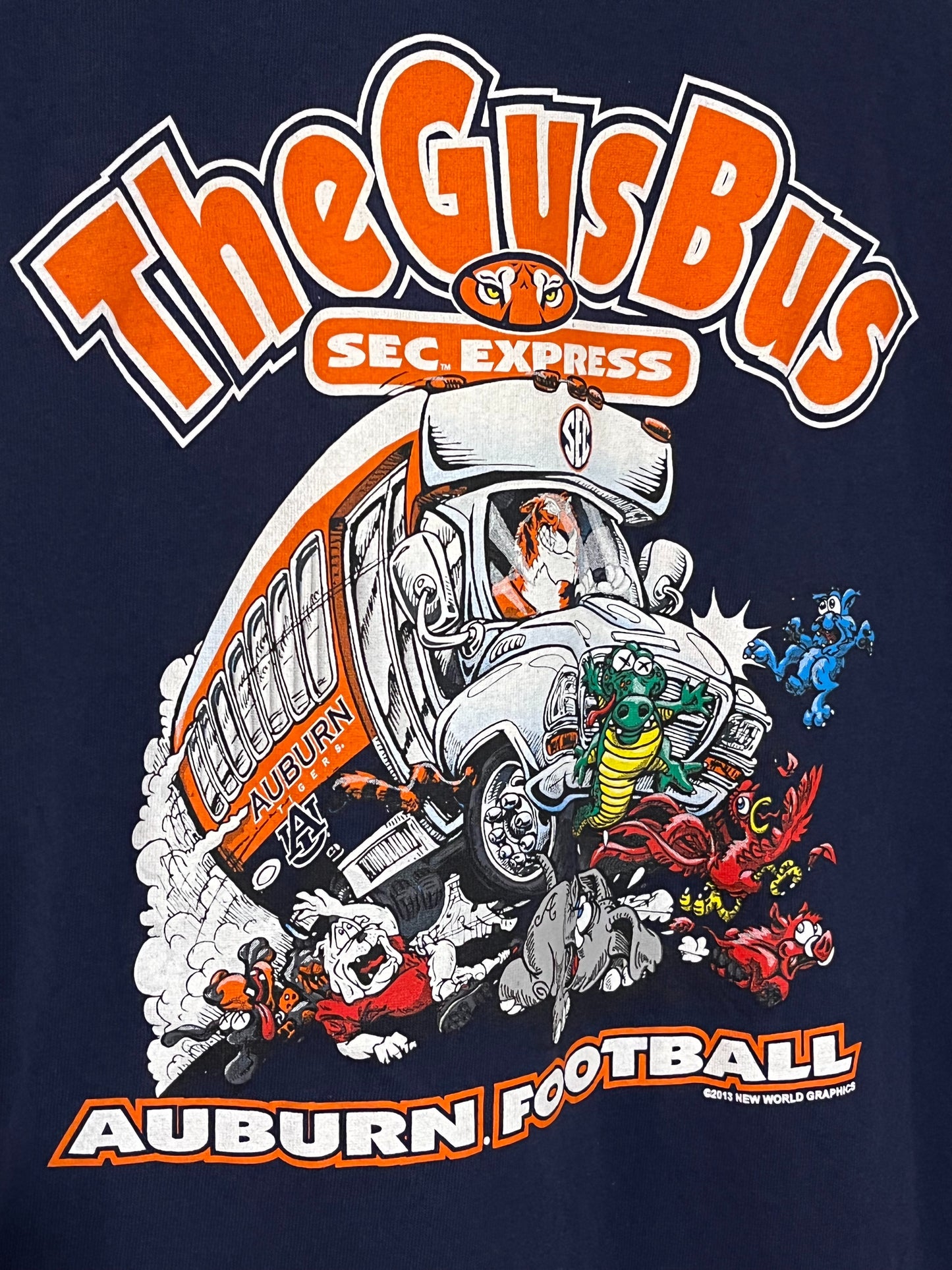 Vintage Auburn Tigers Football "Gus Bus" T-Shirt Large