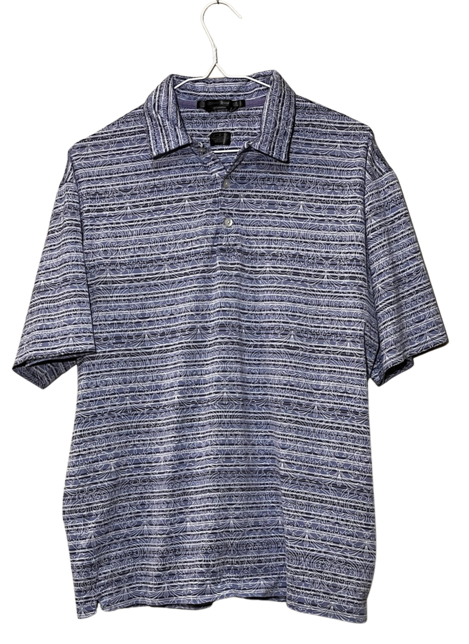 Vintage Purple / Blue Paisley Dry Fit Polo Medium