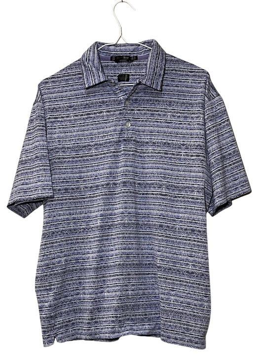 Vintage Purple / Blue Paisley Dry Fit Polo Medium