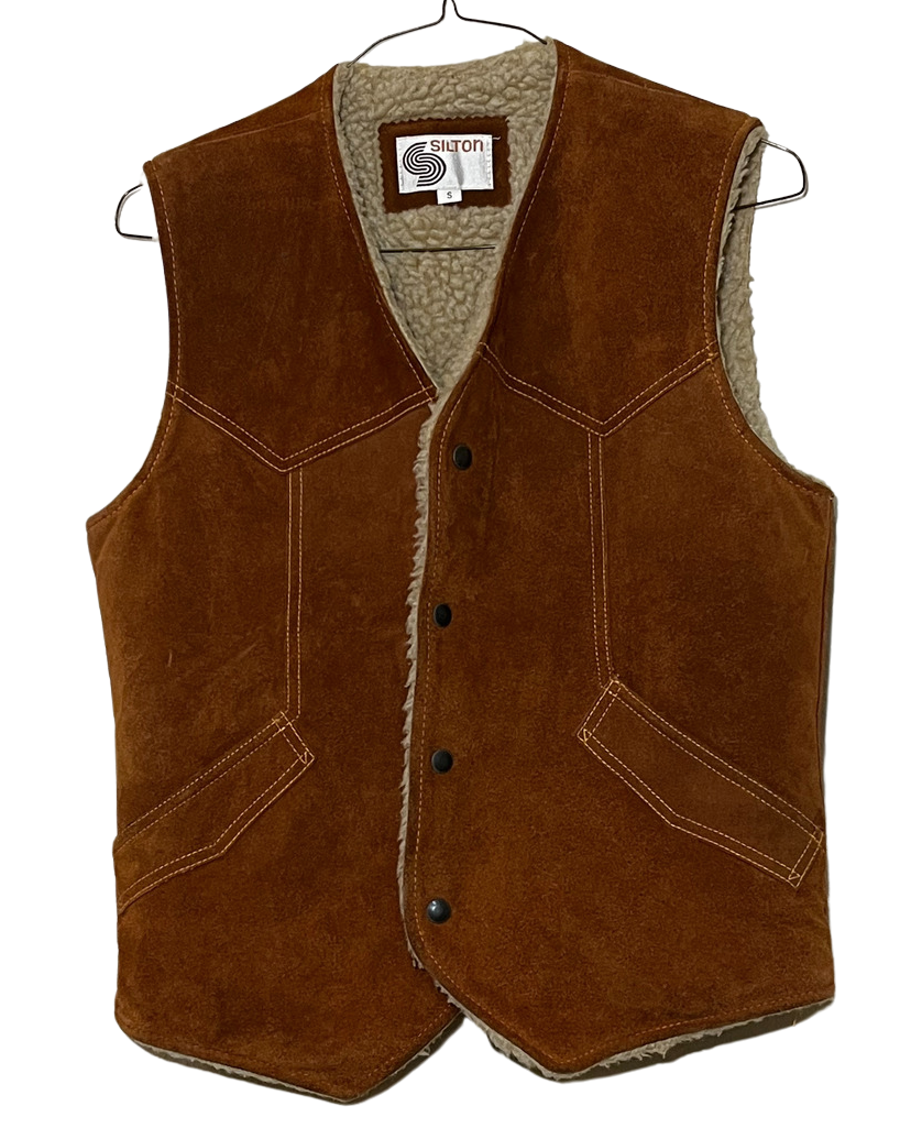 Silton Real Leather Vest Small with Snap Buttons Small