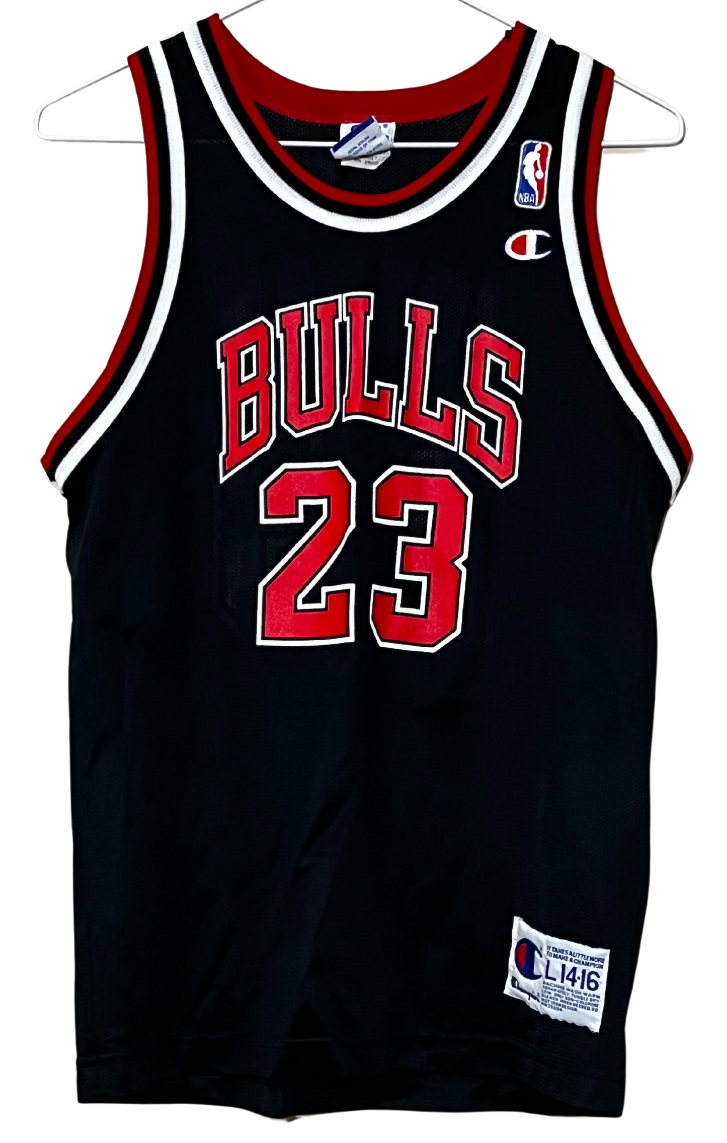 Vintage Authentic Chicago Bulls Michael Jordan Black Champion Jersey Kids M (14-16)