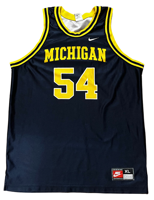 Vintage Michigan Wolverines #54 Basketball Jersey Nike XL Robert Traylor