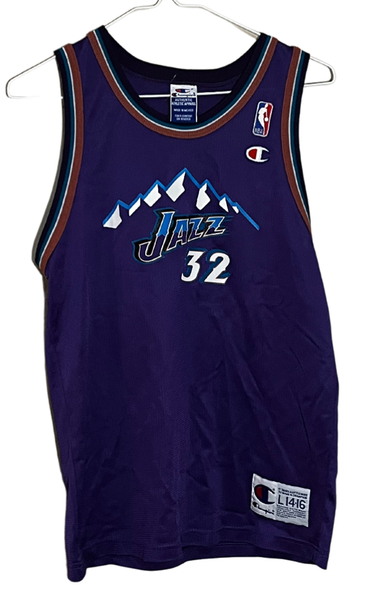 Vintage Utah Jazz Karl Malone Kids Jersey Size 14-16