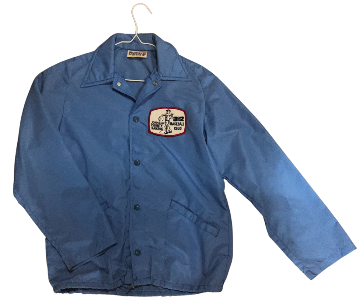 Vintage Johnson County 3 and 2 Little League Light Blue Jacket Medium