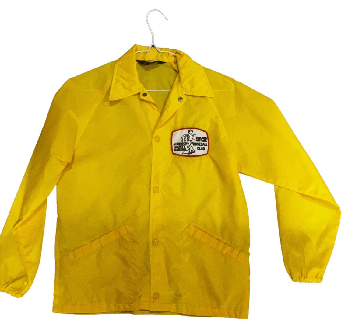 Vintage Johnson County 3 and 2 Little League Jacket Yellow Medium